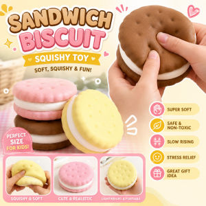 Squishy Slow Rising Sandwich Biscuit Stress Relief Toy Soft PU Foam Squeeze Kawaii Gift for Kids