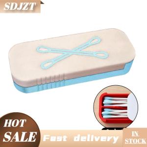 SDJZT Mini Trượt Bông Tăm Bông Hộp Lưu Trữ Xách Tay Tăm Bông Trường Hợp Cho Du Lịch Và Sử Dụng Hàng Ngày Đa-Ngăn Bụi-Bằng Chứng Giữ Sạch
