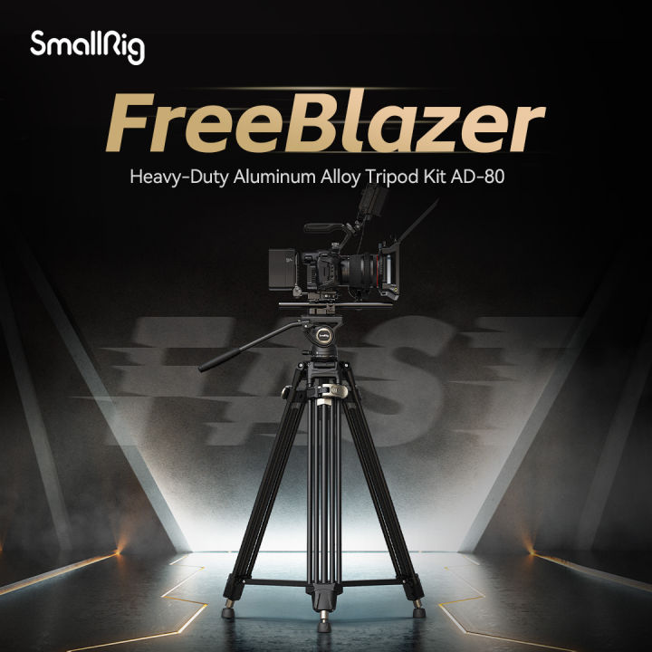 SmallRig Bộ chân máy hạng nặng bằng sợi carbon FreeBlazer với Đầu chất lỏng tấm Manfrotto (Tải tối đa 8kg) Chiều cao 87-191cm cho máy quay phim DSLR không gương lật AD-80 4163 / 5111