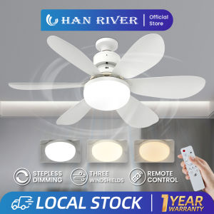 Tri Color Ceiling Fan Light 3-Speeds Led Bulb Lights for Bedroom Study bathroom Cabinet with Remote Control 风扇灯...