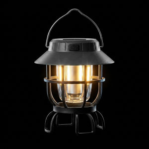 LED Solar Camping Lantern Rechargeable Dimmable Tent Light 3 Color Modes 1200mAh Battery Portable IPX4 Water Resistant Emergency Lamp For Power Outage Hurricane Hiking Lighting