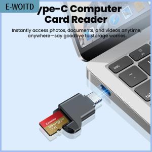 【E-WOITD】 Type-C 2.0 Mini TF Card Reader External Storage Black Stretch For Memory Stick USB C 2.0