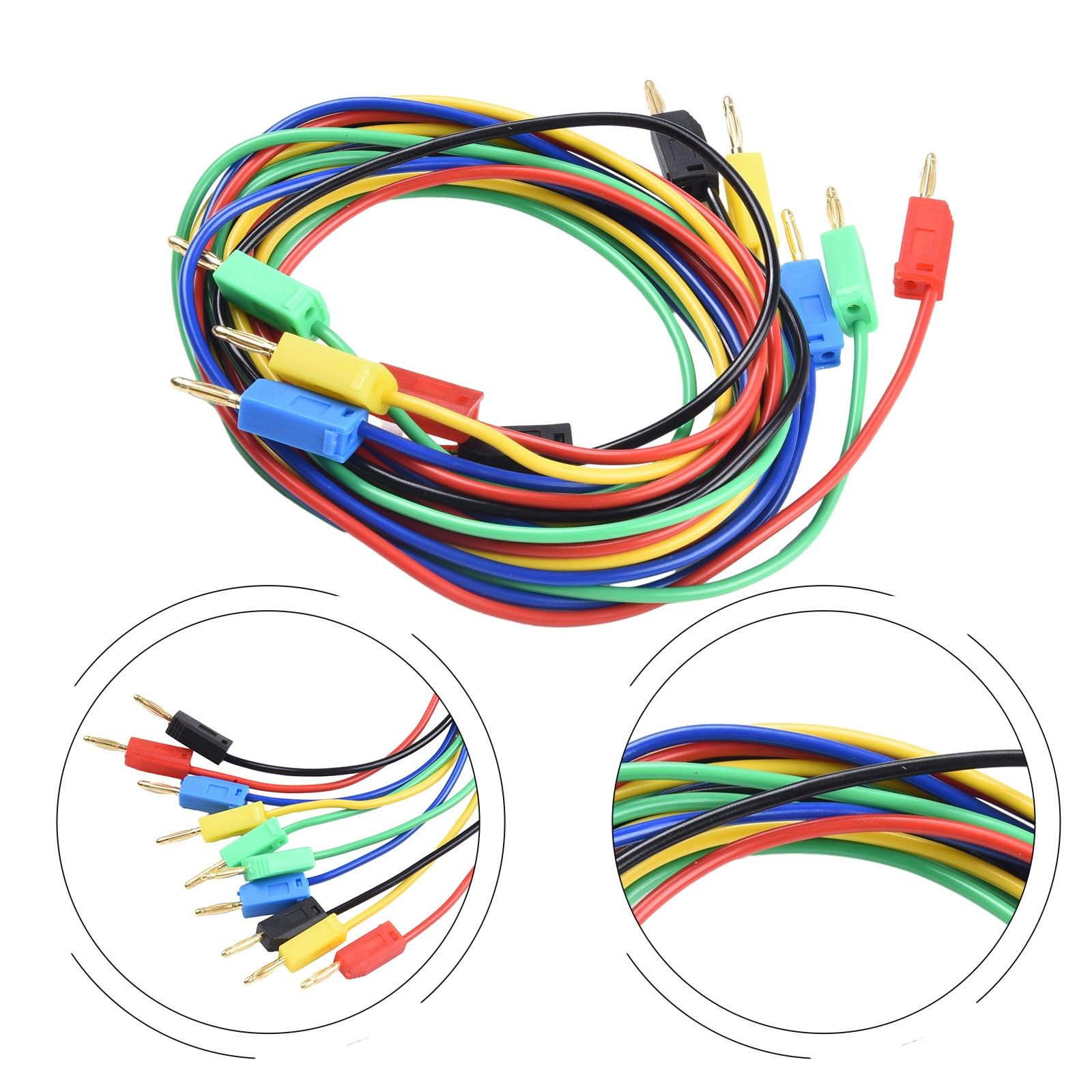 FUXING 1m 2mm Banana Test Cables Gold Plated Copper Core for Lab and ...