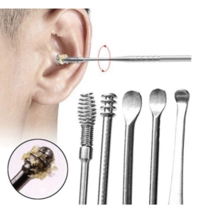 Alat korek kuping telinga pembersih kotoran Ear wax Stainless steel Besi earwax | Korek Kuping 5in1