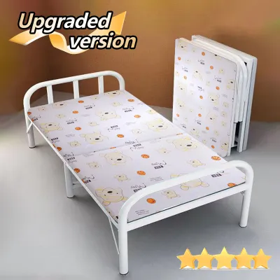 Luxe Home Haven Foldable Bed frame katil Single bed Thickening Upgrade Portable Office Nap Bed No installation Bed Bedframe Rangka Katil Furniture Bedframe 床架