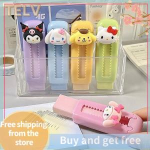 TELV Cute Sanrio Hello Kitty Push-Pull Eraser Scalable Cartoon Eraser Sanrio Kuromi Cinnamoroll Eraser Student Reward Stationery Gift