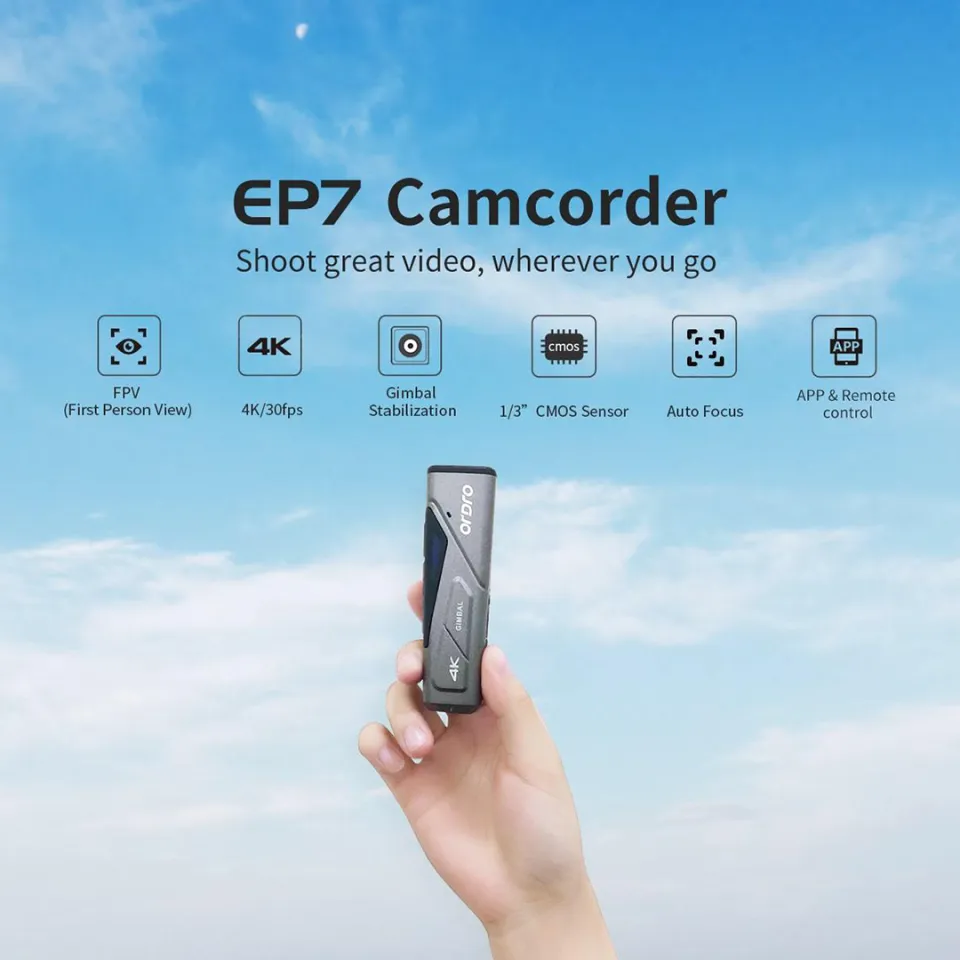 Máy quay đầu ORDRO EP7 4K 60fps có thể đeo được, tay không, camera FPV cho  Vlog