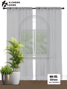 Solid Color White Sheer Curtain for Living Room Bedroom Kitchen Door Window NO Ring Korean Sheer Curtain Lace