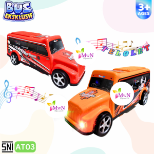 MwnToys Mainan Bus Basuri SEKOLAH Lampu Musik Telolet AT03