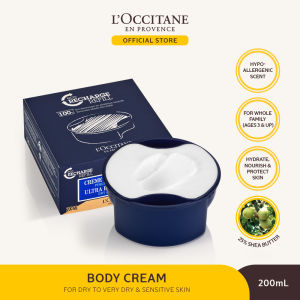 LOccitane Shea Ultra Rich Body Cream Refill 200ml - Krim Tubuh Shea Butter Menenangkan Kulit Kering Sensitif