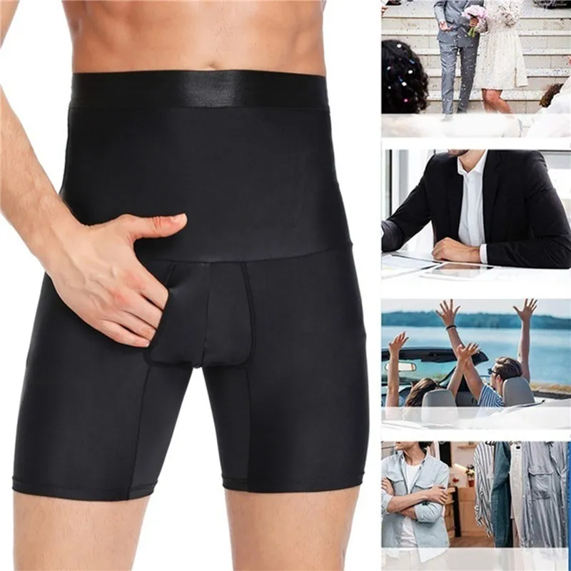 Men Tummy Control Shorts High Waist Slimming Underwear Body Shaper