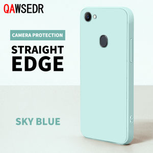 QAWSEDR เคสสำหรับ OPPO F7 F5 Youth A73 A79เคสโทรศัพท์กันกระแทกซิลิโคนขอบสี่เหลี่ยมทรงตรงกรอบสี่เหลี่ยม