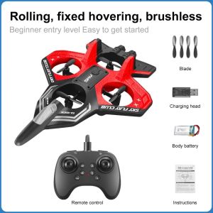 NALANILI 2.4GHz Foam Remote Control Aircraft Stunt Roll Gravity Sensing Helicopter Quadcopter Funny Waterproof Foam RC Airplanes for Kids Gift