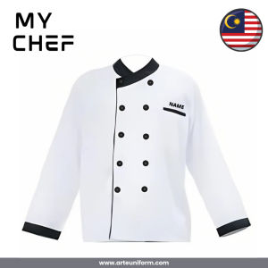 Genuine Product Guarantee READY STOCK / Smart Long Sleeve Chef Uniform Chef Jacket Chef Coat Chef Clothes/ Cafe Restaurant Hotel