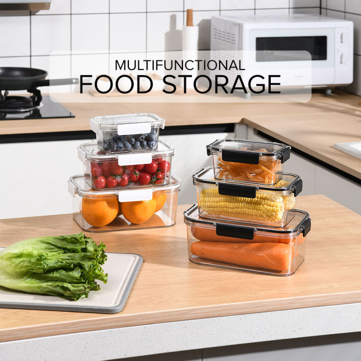3in1 Airtight Locking Lid Food Container Transparent School Lunch Box ...
