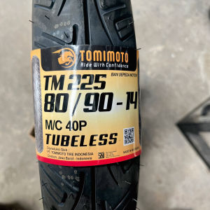 Tomimoto TM225 80/90 90/90 Ring 14 Tubeless Ban Luar Motor Matic Beat Vario Mio Fino