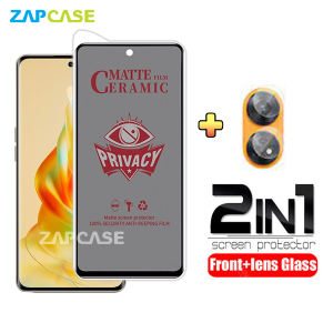 PAKET 2in1 Anti Gores Layar Privacy Oppo Reno 8T 4G Free Tempered Glass Camera Lens