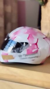 Pet Helmet for Cat Small Dog Pink Butterfly Pattern ABS Buckle Adjustable Strap Outdoor Riding Travel Safety Hat Photo Prop