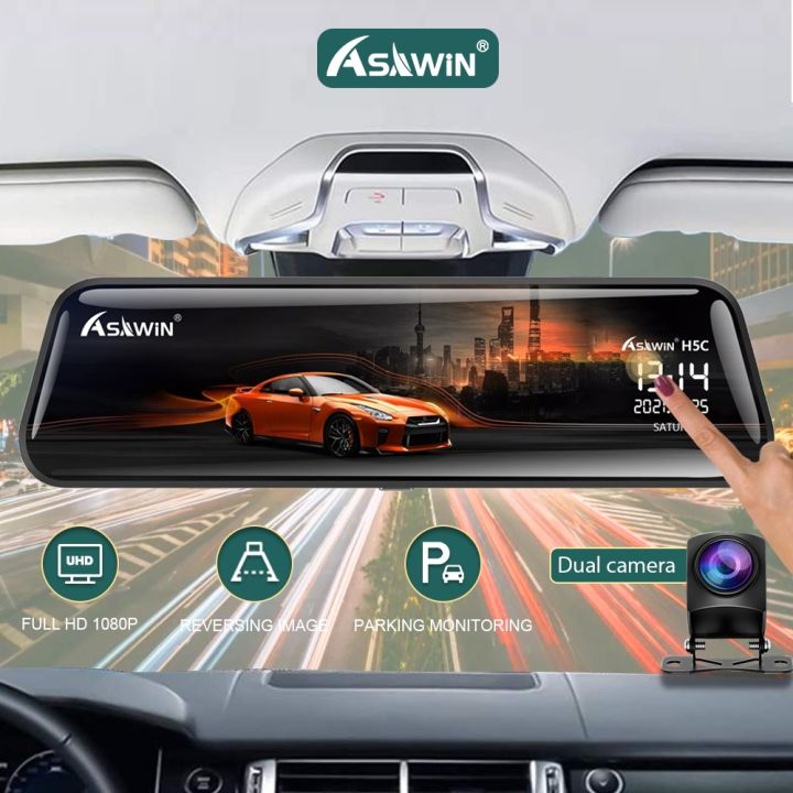 【COD】 Asawin H5C 10 In Rear View Mirror Dashcam Front And Back For Car ...