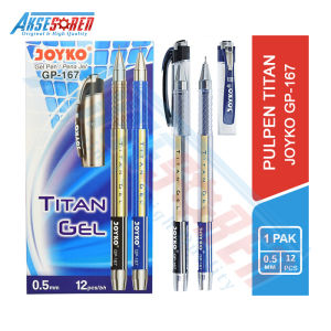 Pulpen Titan Gel Joyko 1 Pack [GP-167/12 Pcs] / Pulpen 1 Pack Joyko / Pulpen Gel 1 Pack / Bolpoin Joyko 1 Pak Gel / Bolpoint 1 Pack Murah / Balpen / Pulpen Jel 1 Pak / Pulpen Tinta Hitam / Pena 1 Lusin / Joyco [0.5mm]