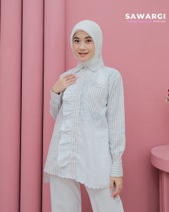 Hawwa Series Atasan Kemeja Wanita Salur Katun Dealova