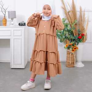 Sabina Dress Baju Gamis Anak Perempuan Terbaru 1-7 tahun Variasi Renda Bahan Cringkle Air Flow