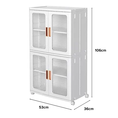 (JIJI.SG) KONRAD Foldable Cabinet / Stackable / Transparent / Storage / Castors