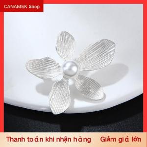 CS Ngọc Trai Cổ Điển Năm Cánh Hoa Trâm Cho Phụ Nữ Quần Áo Đảng Ve Áo Pin Phụ Kiện Quà Tặng