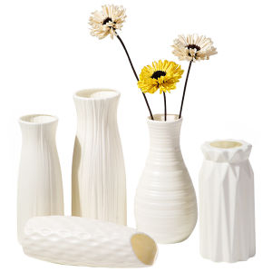 Nordic Flower Vase Plastic Vase Creative Tea Flower Ornament Dry And Wet Flower Vase Imitation Glaze