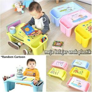 Meja Belajar Anak Karakter 56x30 cm - Meja Plastik Anak - Warna Random