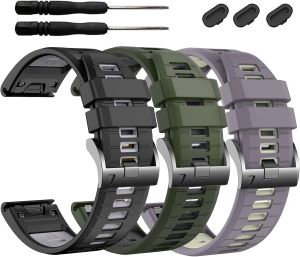 EZMVZKU 20mm Quickfit Silicone Watch Band for Garmin Fenix 8 43mm/Descent Mk3 43mm/Epix Pro 42mm/Fenix 7S/6S/5S/7S Pro/6S Pro/5S PlusSport Replacement Strap for Approach S70 42mm/Descent Mk2s
