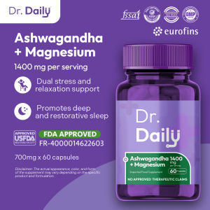 Dr. Daily Ashwagandha with Magnesium Glycinate | Deep Sleep Stress Management Muscle Recovery