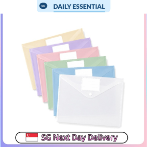 【DAILY ESSENTIAL】 A4 Snap Button File Bags | Assorted 6-Piece Set