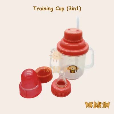 NINIO Botol Minum Bayi Training Cup 3in1/ Botol Dot/ Botol Minum Sedotan 180 Ml BPA Free