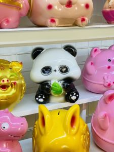 Heo Đất Gấu Trúc Cute Size Nhỏ Lợn Đất Ống Tiết Kiệm Đựng Tiền - Heo Đất PiPi