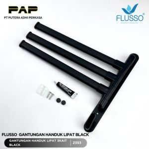 Flusso Gantungan handuk susun / Rak handuk kamar mandi susun / gantungan handuk tempel dinding