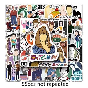 55PCS Classic American Drama Friends Graffiti Waterproof Sticker Waterproof Removable Mobile Phone Luggage Laptop Sticker