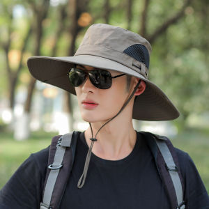 ASRV Outdoor Sun Protection Hat with Wide Brim for Men UV-Resistant Fishing Cap