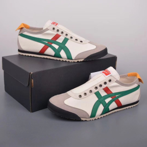 Original Tiger Shoes Classic Beige White/green Mens and Womens Canvas Non-slip Lazy Shoes Comfortable Breathable Casual Sneakers 1183A360