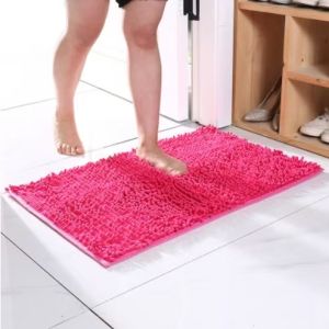 Microfiber absorbent and non-slip floor mat super absorbent long-pile beautiful bathroom rug kit