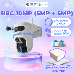 Camera EZVIZ H9C ngoài trời 6mp/10mp có ống kính góc rộng và ống kính xoay 360 độ ban đêm có màu âm thanh 2 chiều