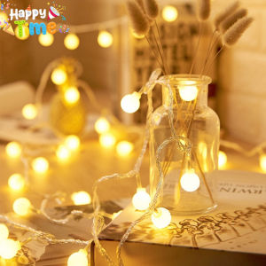 Happy Time LED Star Fairy Lights Battery Waterproof Indoor Outdoor Twinkle Christmas Lights 2 Modes Hanging Wall Lamp For Bedroom Home Decor Christmas New Year Garden Birthday Wedding Party Decorations