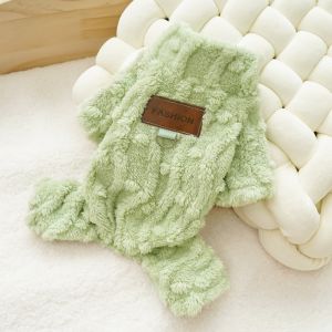 OUTOPEN Thicken Dog Four Legged Clothes Warm Soft Plush Dog Jumpsuit Dog Coat Fleece Puppy Overalls Autumn Winter