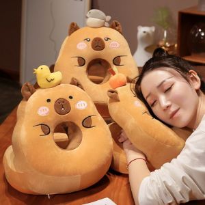 IPIE2 PlushIce Silk Capybara Office Nap Pillow Super Soft Double-sided Capybara Neck Pillow Creative Keep Warm Hand Warmer Pillow Female Gift