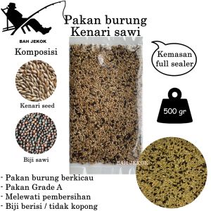 Kenari sawi untuk pakan burung Kenari Finch Blackthroat Parkit Lovebird  kualitas vita gacor (500gr)