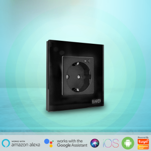 BARDI Smart Wall Socket Wifi EU Black For Alexa Google Home Automation
