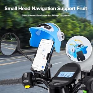 Motorcycle Phone Holder with Sunshade Universal Waterproof Bike Phone Mount Anti-Glare & Sunproof Design Helmet Compatible Stand for Motorbike Scooter & E-Bike Secure & Stable for Navigation While Riding