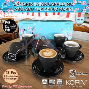 KOPIN 6 pasang cangkir set Navy 180ml KPI-02 / coffee latte cappucino porcelain cup and saucer