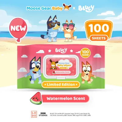 Moose Gear Baby x Bluey Premium Wipes Watermelon Scent 100sheets