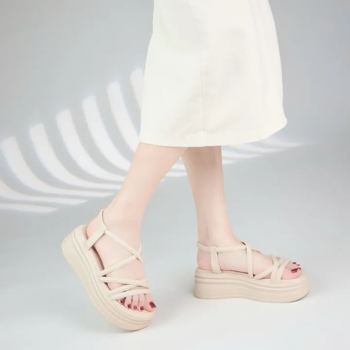 Giày Sandal Nữ MWC E148 - Sandal Da Tổng Hợp Đế Bánh Mì Quai Ngang Chéo ...